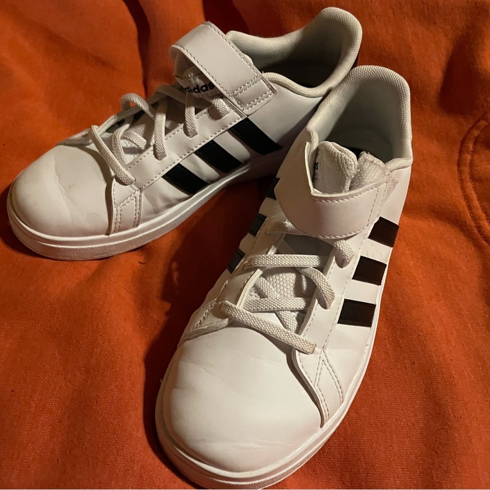 Adidas Kids White and Black Sneakers